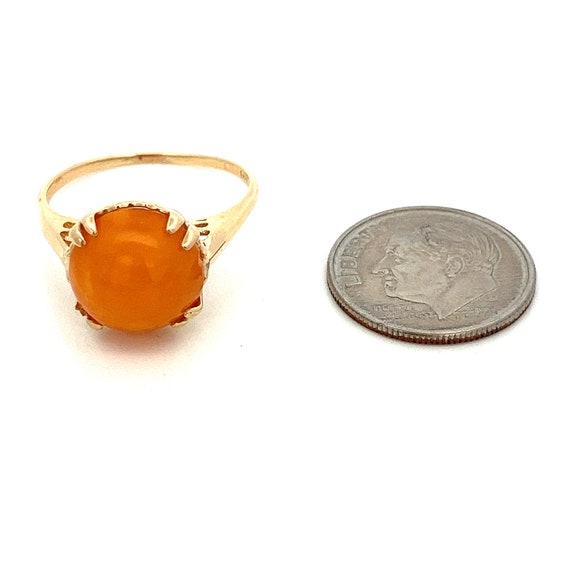 Butterscotch Baltic Amber 14k Yellow Gold Ring ~ … - image 6