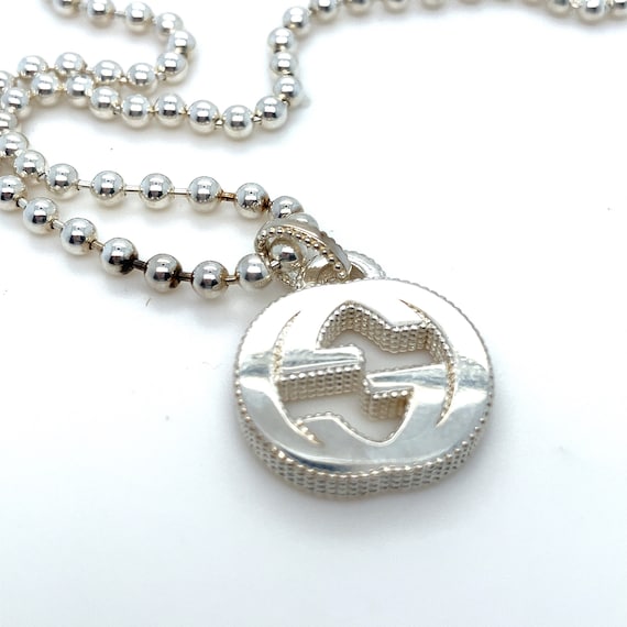 Authentic Gucci Sterling Silver Interlocking G Pendant