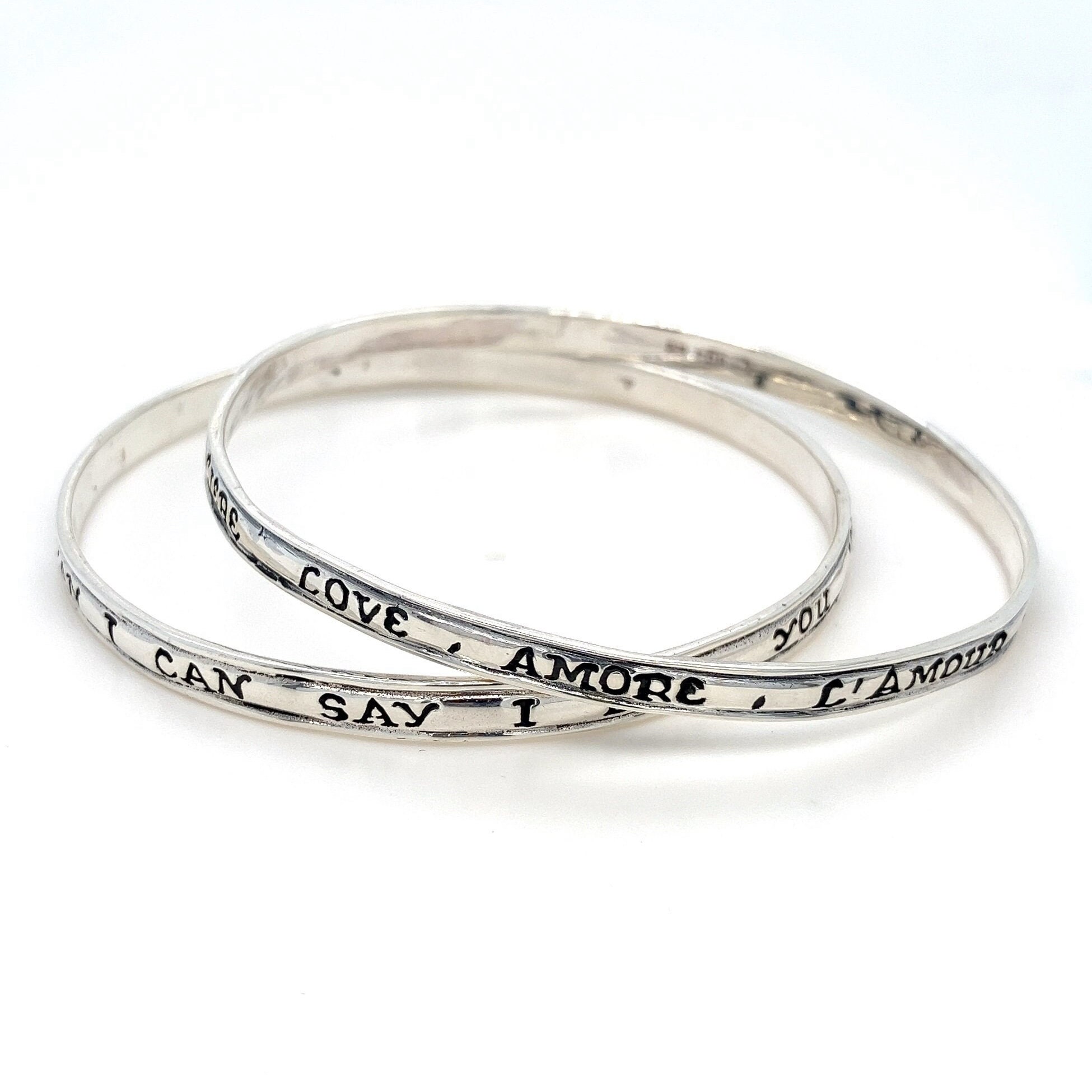 大学生協のスーツ提携店割引 Your Bracelet Bangle Message Love Silver Sterling Choice- テーブル用品