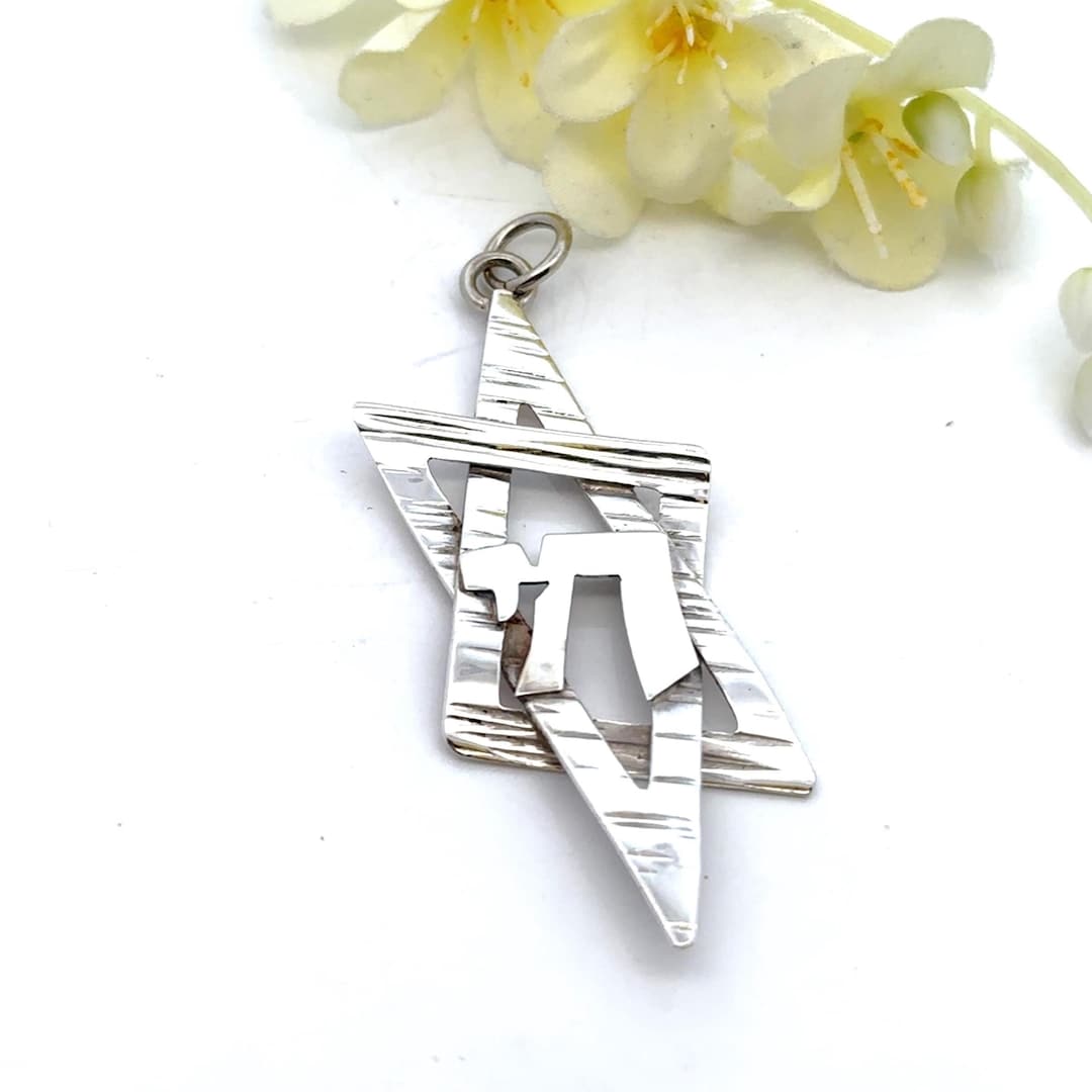Ciondolo Chai In Argento Sterling 925 - Collana Ebraica Con Incisione Gratuita - KimnKim - Foto 2