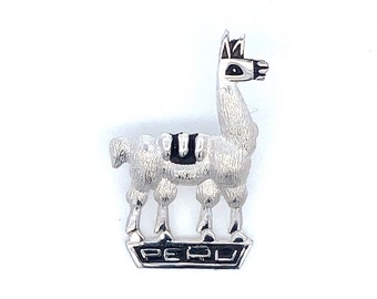 Llama 925 Sterling Silver Vintage Pin Brooch ~ Made in Peru ~ ET1728