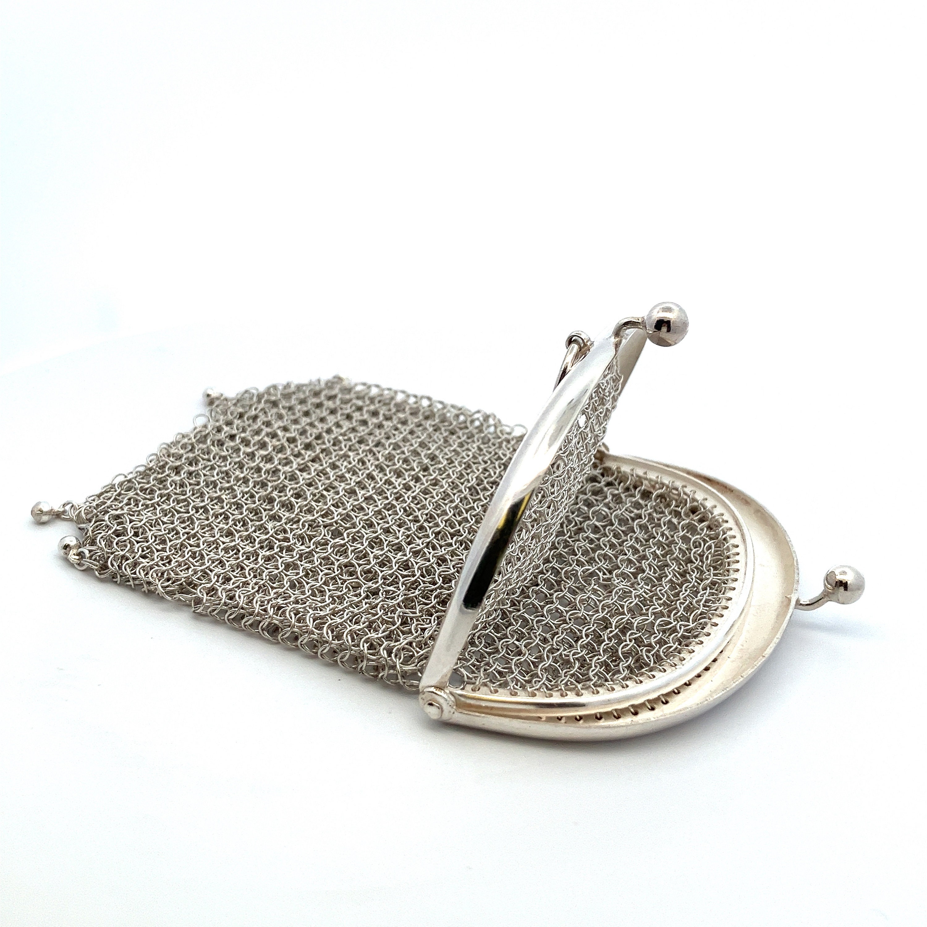 Small Chain Mail Vintage Miniature/small Chainmail Mesh Change Purse Sterling Silver ...