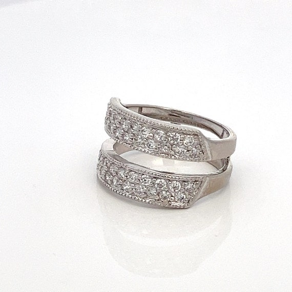 Pave Cubic Zirconia Engagement Wedding Ring Cage,… - image 3