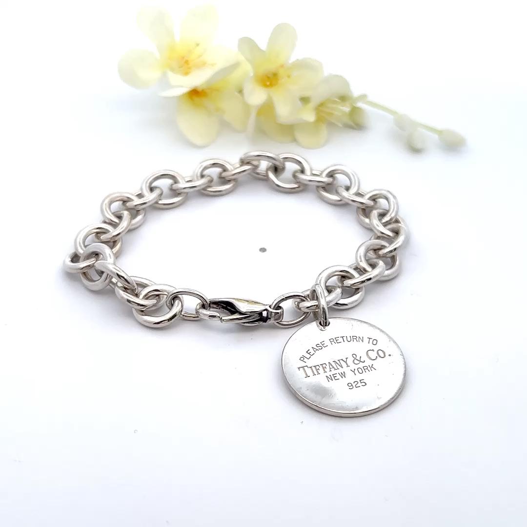tiffany return to bracelet リターントゥー Authentic Tiffany & Co Sterling Silver Circle Tag Please Return to