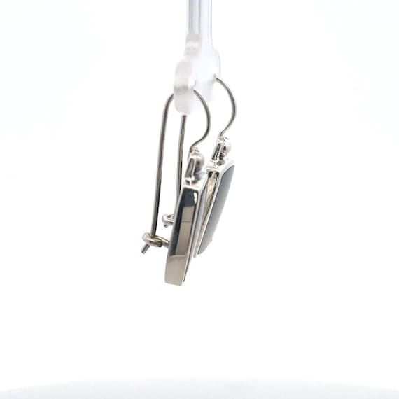 Rectangular Onyx and Sterling Silver Dangle Earri… - image 2