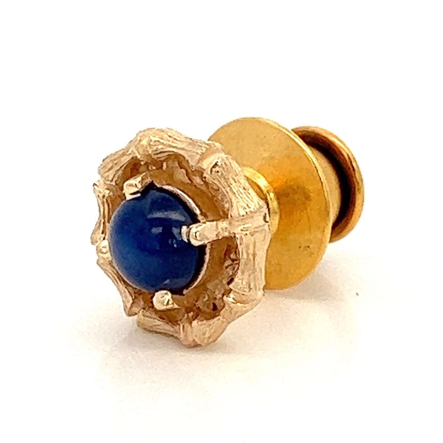 Vintage Blue Star Sapphire 14k Yellow Gold Tie Pin/Tack~ Mens Tie Accessory~ ET1113