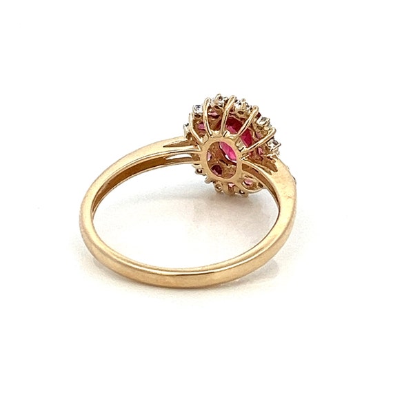 Pink Tourmaline and Diamond 14k Yellow Gold Ring … - image 6