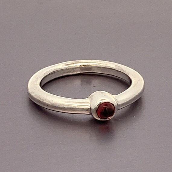 Garnet Sterling Silver Ring: Tiny Round January B… - image 4