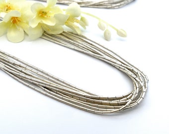 Navajo Liquid Silver Sterling 20 Multstrand Necklace Coned Ends 