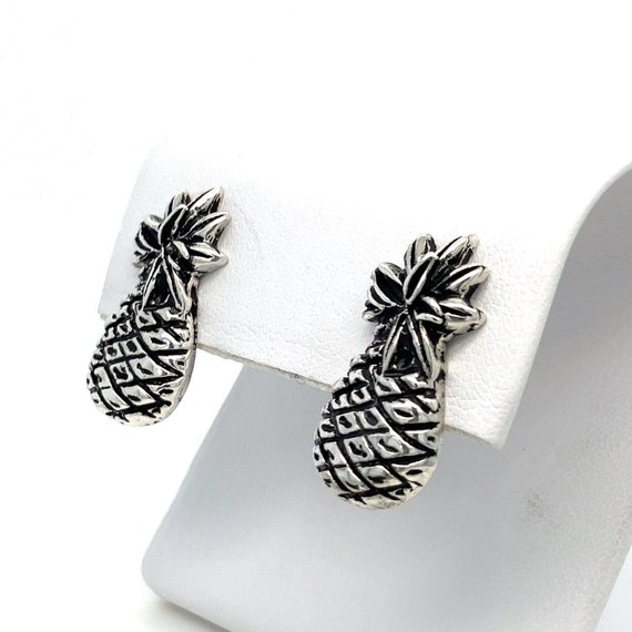 Sterling Silver Pineapple Post Earrings - 925 - V… - image 4