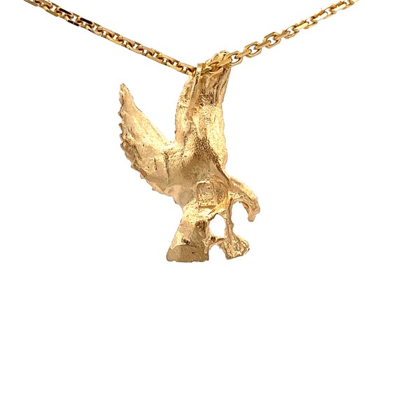 Flying Eagle Solid 14k Yellow Gold Charm Pendant~… - image 4