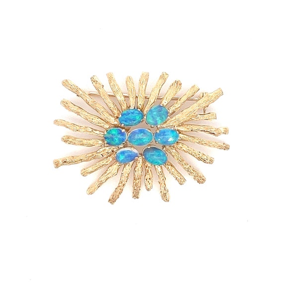 Beautiful Vintage Blue Opal Cluster Brooch/Pin  ~… - image 1