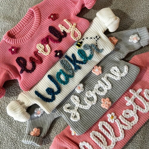 Personalized Baby Name Sweater Etsy
