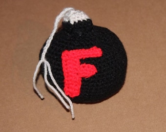 F bomb - crocheted