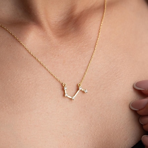 Naszyjnik z gwiazdozbiorem zodiaku Birthstone, Unisex horoskop znak zodiaku srebrny wisiorek, niestandardowa biżuteria ze znakiem zodiaku, biżuteria astrologiczna