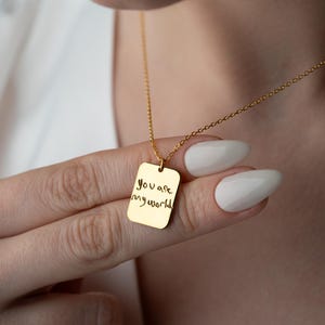 Colar personalizado com caligrafia, colar com gravação em ouro, joia de assinatura, colar para casal, presente de dia dos namorados