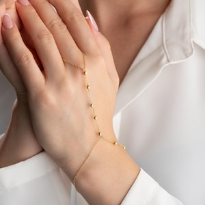 Dainty Gold Hand Chain Bracelet, Sahmeran Jewelry Bohemian, Silver Basilisk Chain, Gold Finger Bracelet, Boho Wedding Jewelry