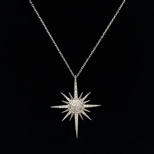 Silver North Star Necklace, Silver Star Necklace, North Star