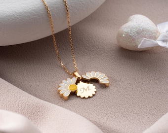 Hidden Secret Message Daisy Necklace,Custom Daisy Necklace,Engraved Necklace for Women,Birthday Gift for Her,Anniversary,Mothers Day Gift