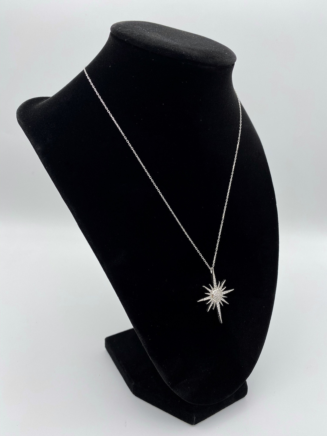 Sterling Silver North Star Necklace, Dainty Celestial Necklace