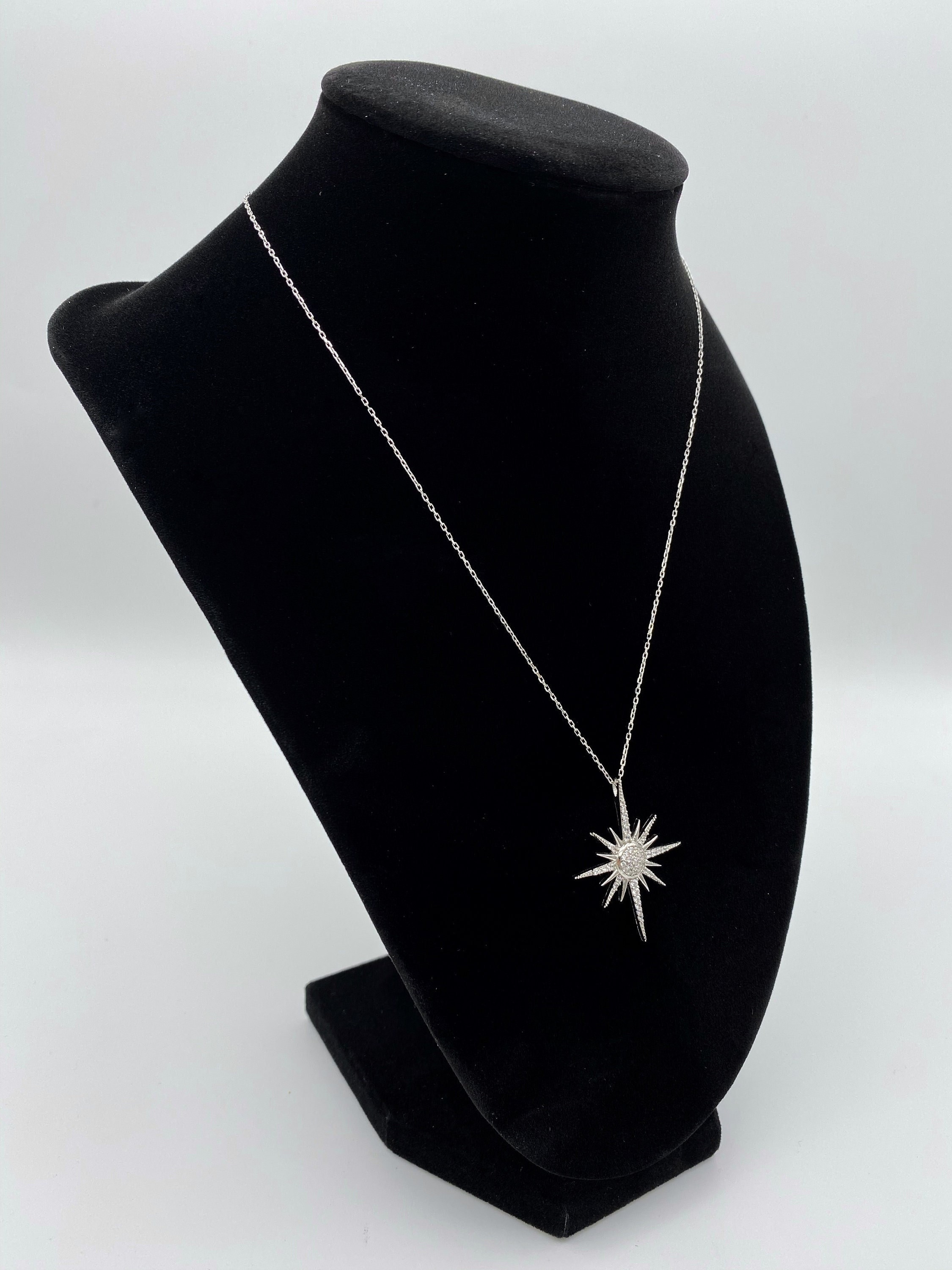 Sterling Silver North Star Necklace, Dainty Celestial Necklace