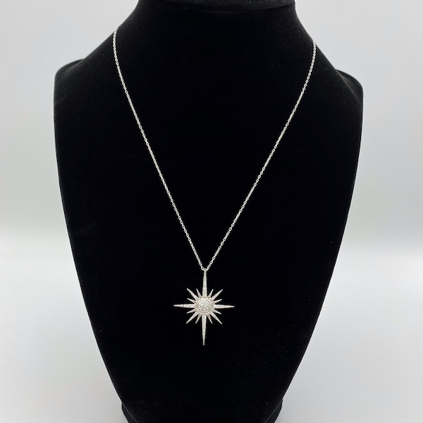 Silber Nordstern Halskette, Silber Stern Halskette, Nordstern Anhänger, Polaris Halskette, Brautjungfer Halskette, Geschenk für sie, Geschenk für Frauen