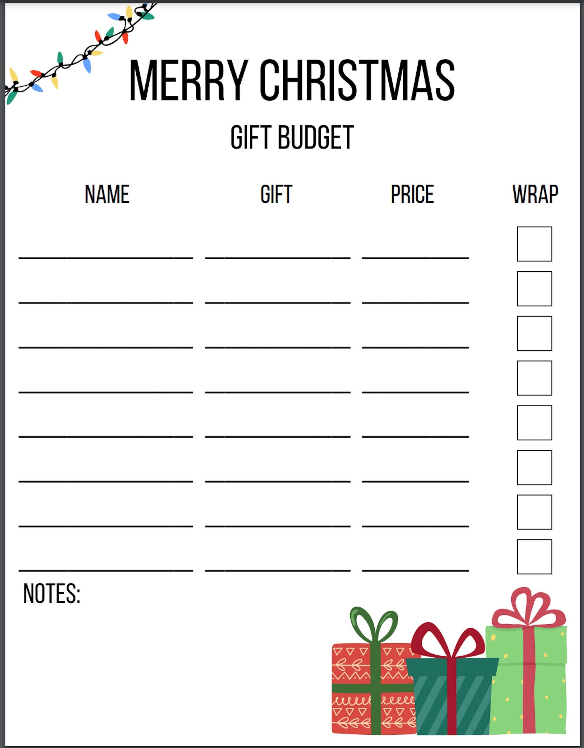Printable Christmas Budget | Download | Gift Planner | PDF File | - Etsy printable-christmas-budget-download-gift-planner-pdf-file-etsy