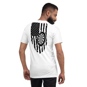 Dart Board with American Flag Shirt - Patriotic Apparel - Dart League Shirts