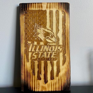 ISU Spirit Decor: Handcrafted Sign with Reggie Redbird Mascot from Illinois State University