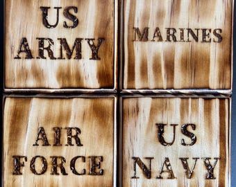 US Military Coasters - Set of 4