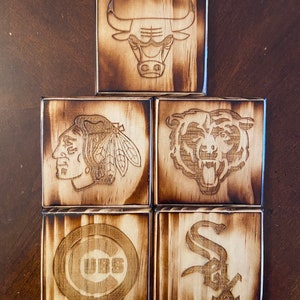 Set of 4 Premium Coasters - Chicago Sports Teams (Free Shipping)