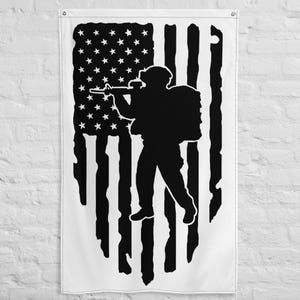 Soldier on Guard Flag