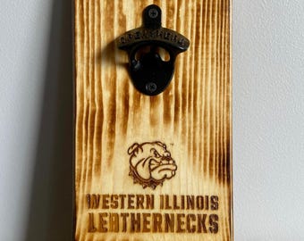 Western Illinois University "WIU" Wall Mounted Bottle Opener