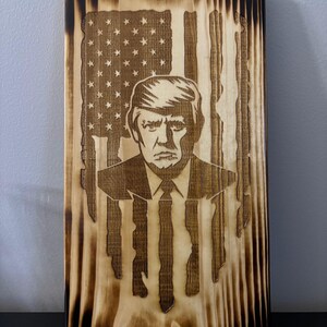 Donald Trump with Flag Background Sign (Free Shipping)