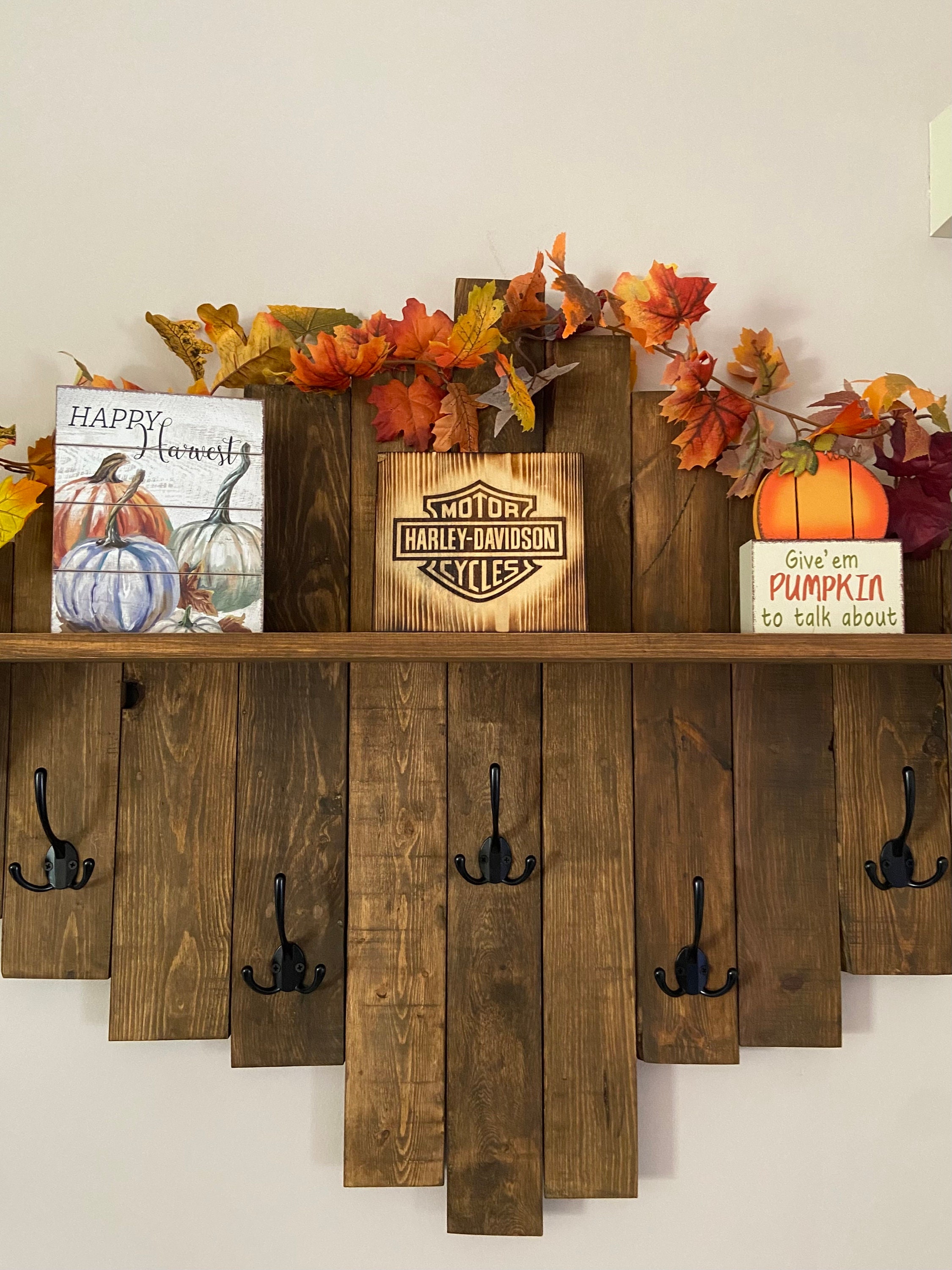 HARLEY壁掛け　木製 Harley Davidson Sign / Wall Art Decor - Wood (free Shipping