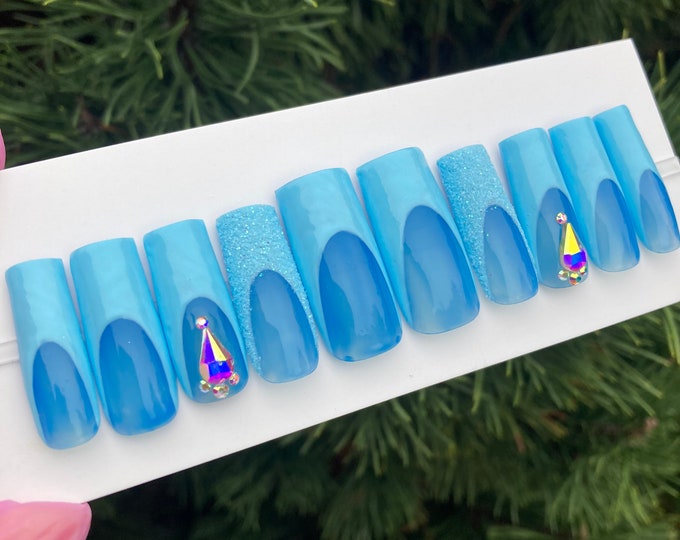 Black French Tip Nails Press on Nails Pressons Etsy