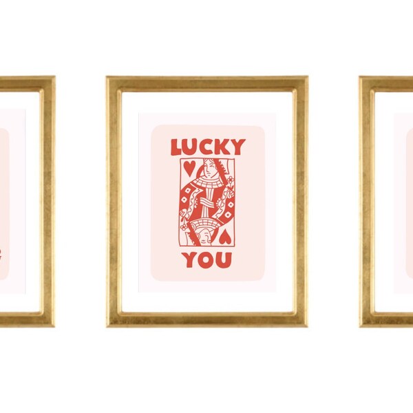 Lucky You Playing Cards Digital Download Print
