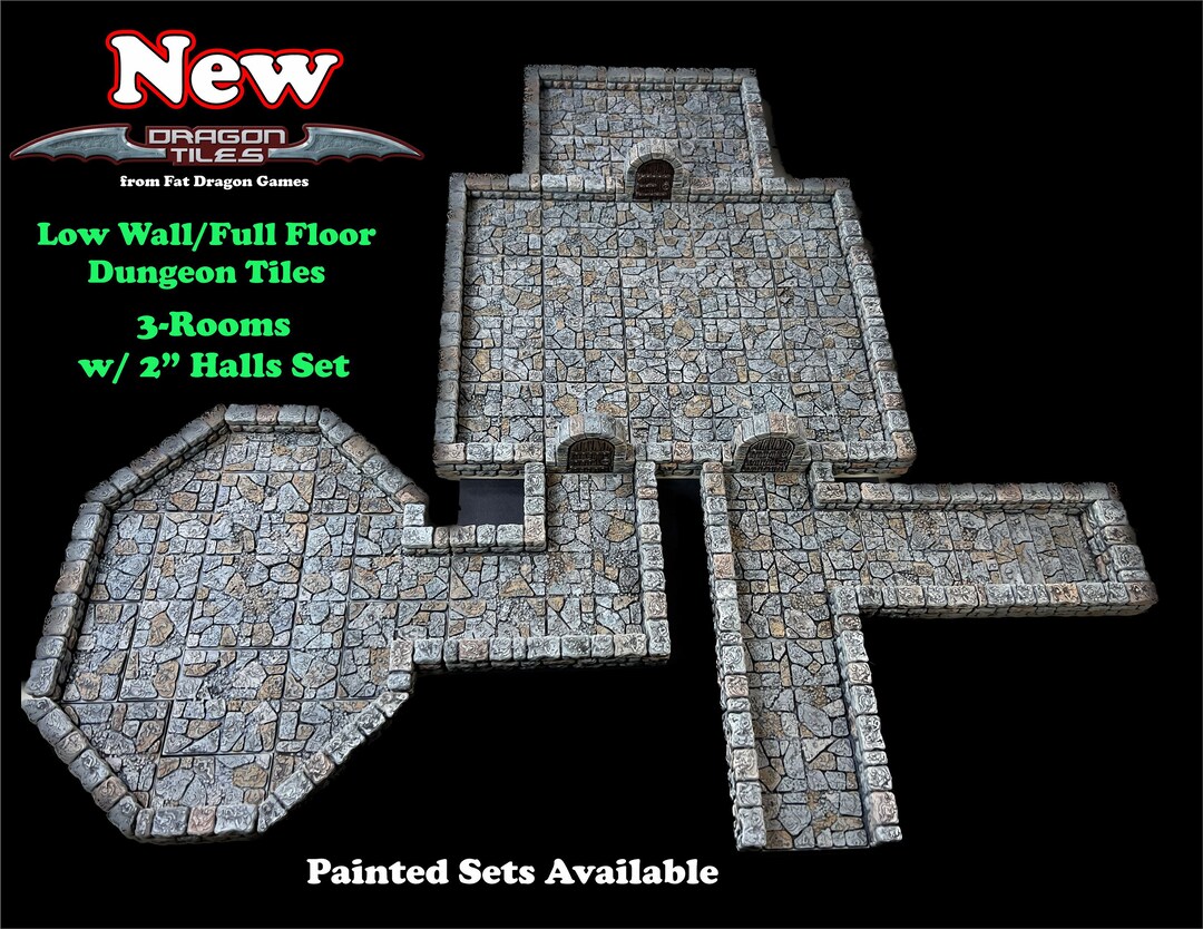 49-piece Dragon Tile Set Dnd Pathfinder Dungeon Terrain - Etsy