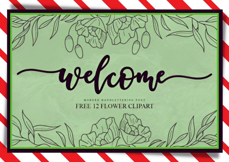 Welcome Script Font - Flower Font - Handwritten Font, Script Font, Beautiful Font, Modern Font, Calligraphy Font, Cricut Fonts, Font SVG