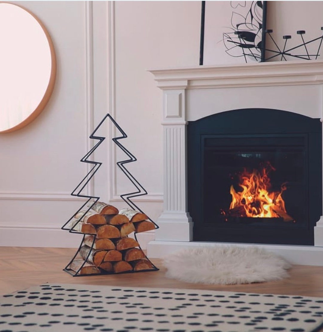 Metal Tree Shaped Log Holder Xmas Tree Shaped Log Holder Etsy