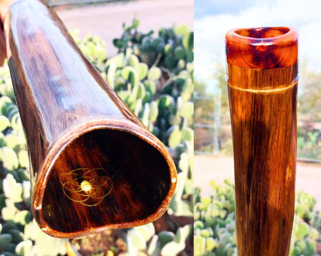 440hz B Ultra Fine Agave Didgeridoo W/ Hardwood, Crystal, Waterproof