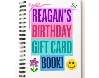 Libro de tarjetas de regalo de cumpleaños personalizado, mensaje personalizado
