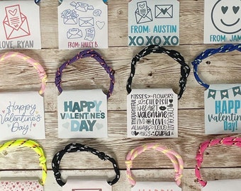 Assembled Class Set Valentine's Day Bracelet Party Favors, Non Candy Valentines Favors