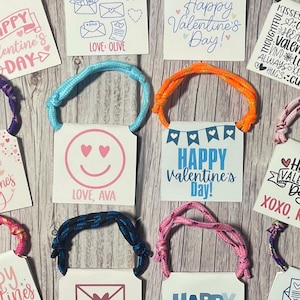 Class Valentine&#39;s Day Party Favors, Assembled Class Set Valentine’s Day Bracelet Party Favors, Non Candy Valentines Favors