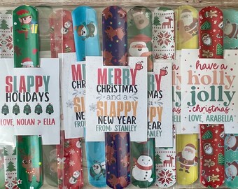Pulseras navideñas de recuerdo para fiestas, tarjetas navideñas personalizadas