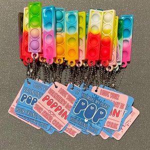 Pop It Keychain Valentine's Day Cards: Assembled Class Set