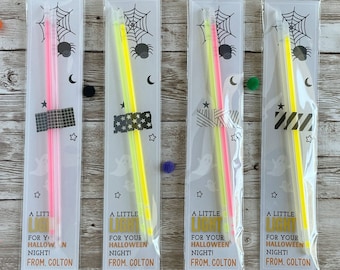 Recuerdos personalizados para fiestas de Halloween con barras luminosas (sin dulces)