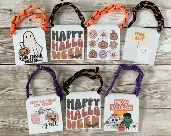 Tarjetas de Halloween personalizadas y pulseras de recuerdo para fiesta