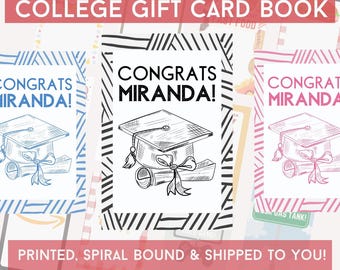 Libro de tarjetas de regalo de graduación personalizadas, para graduados de secundaria