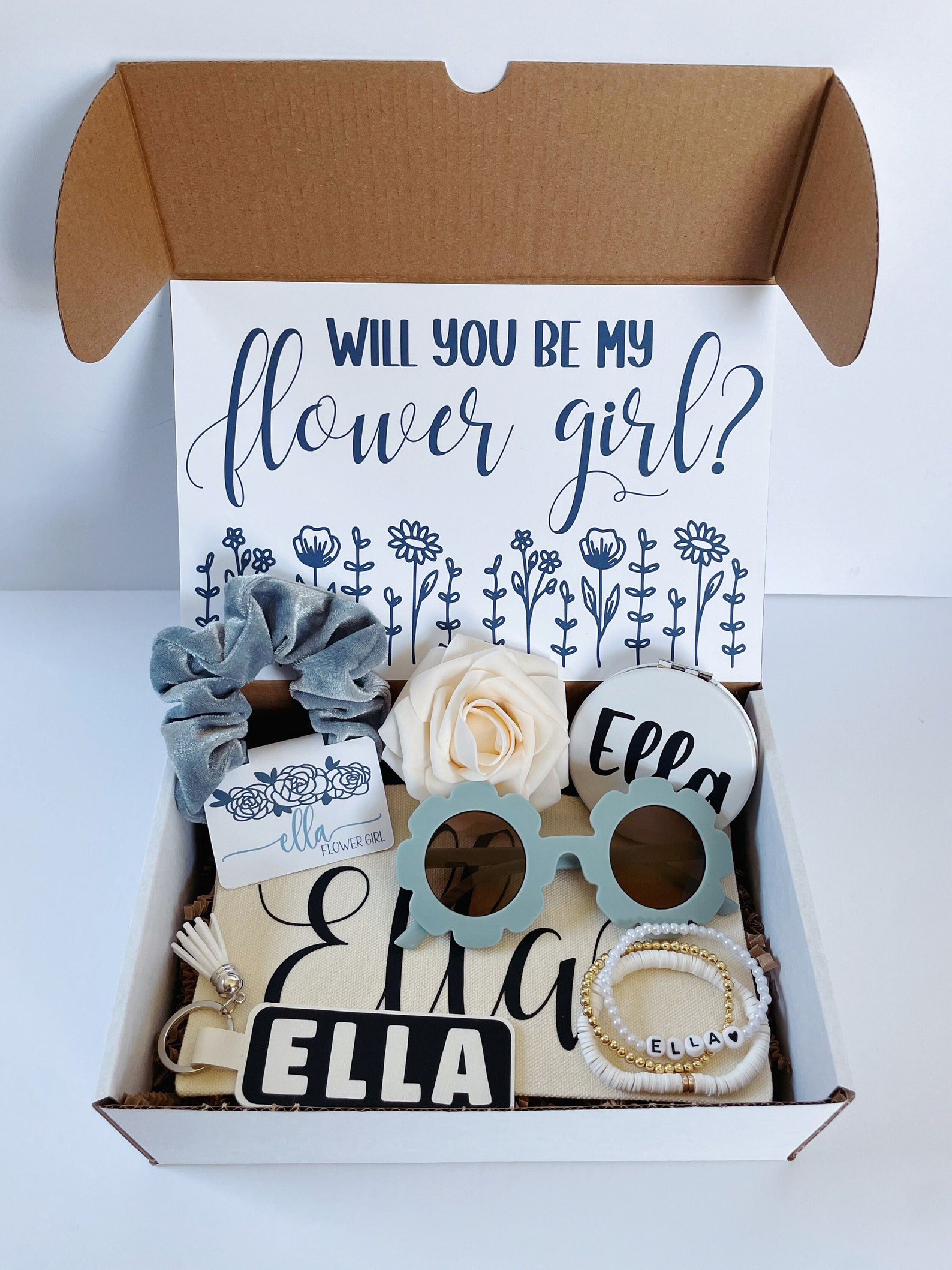 Flower Girl Proposal Box Flower Girl Gift Personalized Gift Etsy